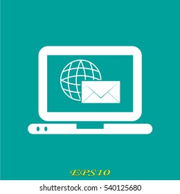laptop, chat, icon, vector illustration EPS 10