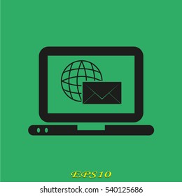 laptop, chat, icon, vector illustration EPS 10