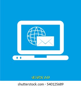 laptop, chat, icon, vector illustration EPS 10