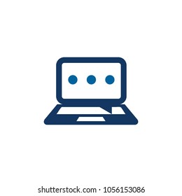 Laptop Chat Logo Icon Design