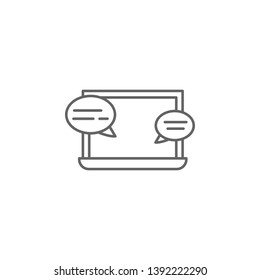 Laptop, chat, online icon. Element of friendship icon. Thin line icon for website design and development, app development. Premium icon