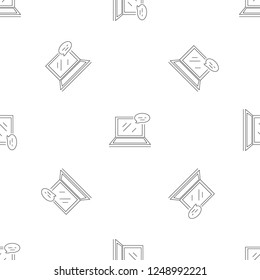 Laptop chat pattern seamless vector repeat geometric for any web design