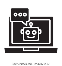 Laptop-Chatbot-Symbol. Vektor-Illustration.