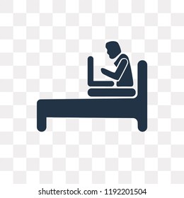 Laptop Chatting On Bed Vector Icon Stock Vector (Royalty Free