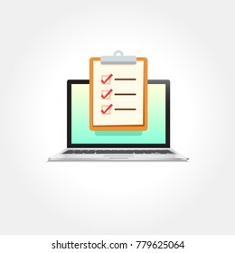 Laptop Checklist To Do Notification Icon