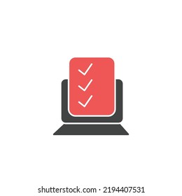 Laptop with checklist icons  symbol vector elements for infographic web