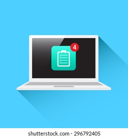 Laptop Checklist Notification Icon