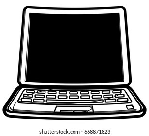Laptop - Children Style - Illustration
