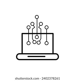 Laptop Chip icon flat trendy style illustration on white background..eps