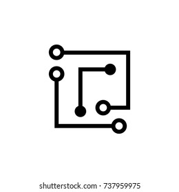 Laptop Chip icon on white background