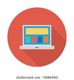  laptop circle flat