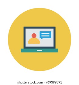laptop circle flat
