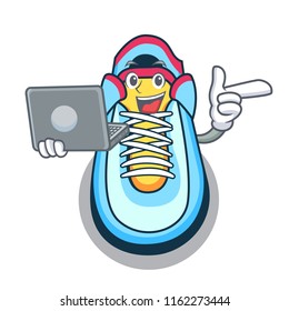 With laptop classic sneaker character style