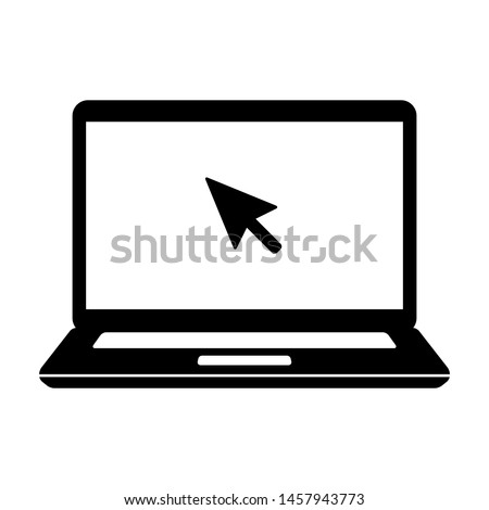 
Laptop click cursor black and white icon illustration material