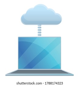 Icon für den Cloud-Zugriff auf Notebooks. Cartoon auf Laptop-Cloud-Zugriff, Vektorsymbol für Webdesign einzeln auf weißem Hintergrund