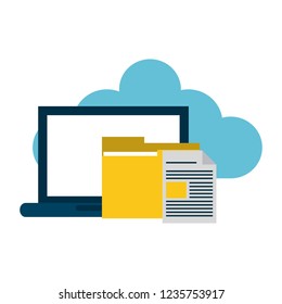 Laptop and cloud computing with folder
