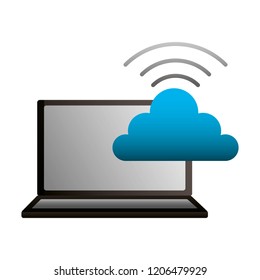 laptop cloud computing internet connection
