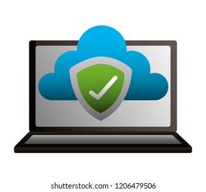 laptop cloud computing shield protection