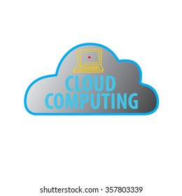 laptop with cloud computing text , business idea , business concept
