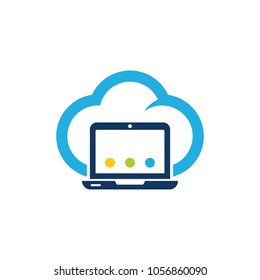 Laptop Cloud Logo Icon Design