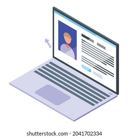 Laptop code api icon isometric vector. Cloud software. Program interface