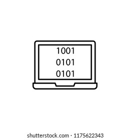 Laptop code icon. Element of data security icon for mobile concept and web apps. Thin line Laptop code icon can be used for web and mobile