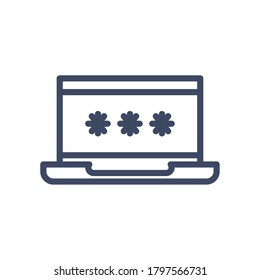 Laptop with code line style icon design, Digital technology and communication theme Vector illustration