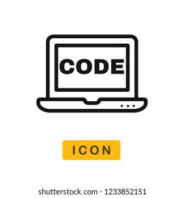 Laptop code vector icon