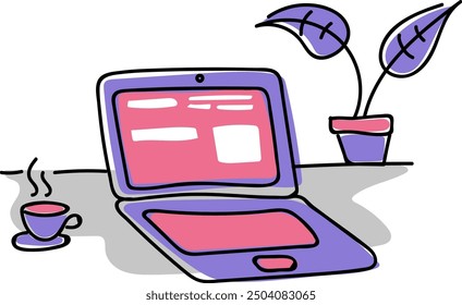 Laptop and Coffee Mug scene