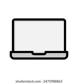 Laptop color lineal icon. computer technology, notebooks flat icons. Suitable for websites, UI and mobile apps.
