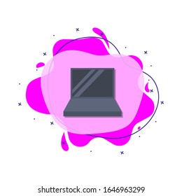 A laptop colored icon. Simple color vector of education icons for ui and ux, website or mobile application