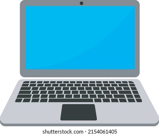 Laptop colourful flat vector image for web and graphic design