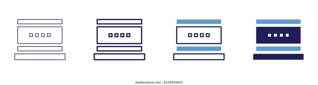 Laptop comfort icon in 4 different styles. Thin Line, Line, Bold Line, Duotone. Duotone style. Editable stroke.
