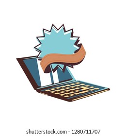 laptop with commercial frame