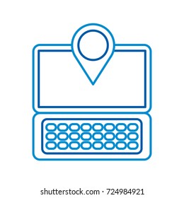 laptop communication pointer map navigation gps location app