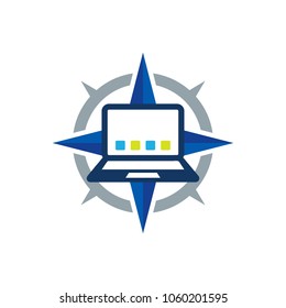 Laptop Compass Logo Icon Design