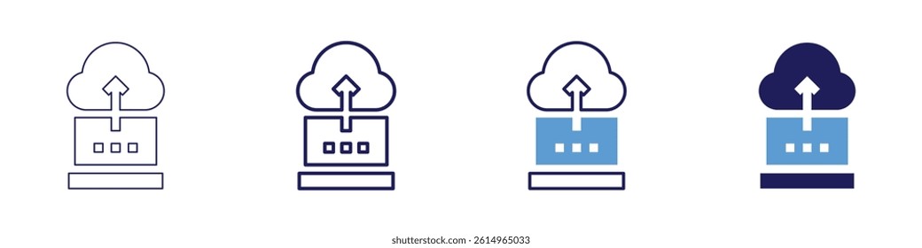 Laptop complaint icon in 4 different styles. Thin Line, Line, Bold Line, Duotone. Duotone style. Editable stroke.