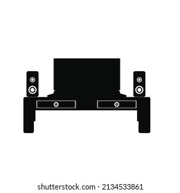 laptop completa con web de ilustraciones de diseño de mesa y altavoces