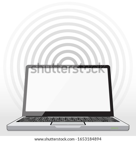 A Laptop computer accessing the internet - WWW streaming Entertainment, Information and Data via a super speed 5G network connection.