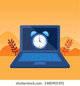 laptop computer with alarm clock