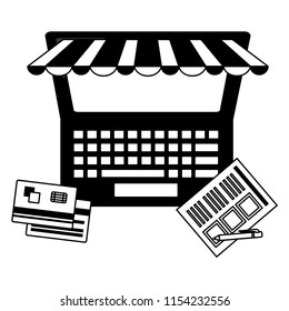 laptop computer bank cards document pen buy online