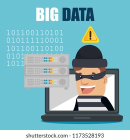 laptop computer with big data icons