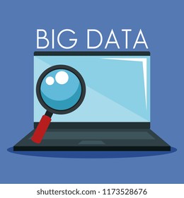 laptop computer with big data icons