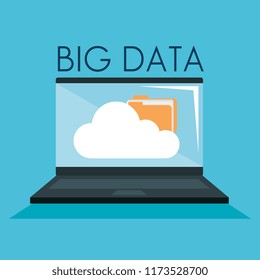laptop computer with big data icons