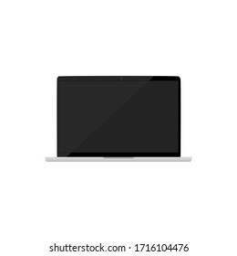 ordenador portátil con pantalla en blanco en negro sobre fondo blanco. ilustración vectorial