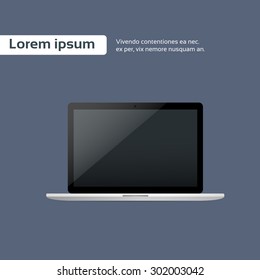 Laptop Computer Blank Empty Screen Vector Illustration