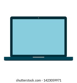 laptop computer with blank screen display isolated on white background. vector illustration 
