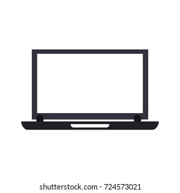 laptop computer with blank screen icon image 