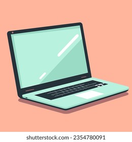 Computadora portátil con ilustración de pantalla en blanco