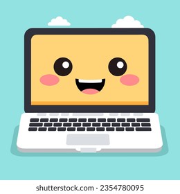 Laptop-Computer mit Blank-Screen-Illustration